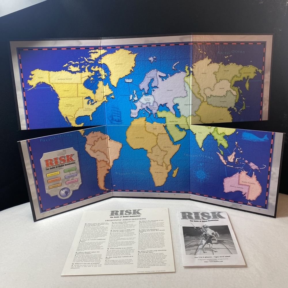 Risk The Game Of Global Domination Board Instructions Vintage 1998 Replacement
